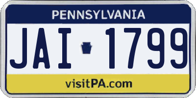 PA license plate JAI1799