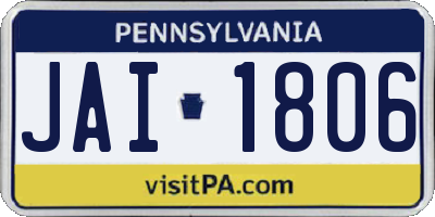 PA license plate JAI1806