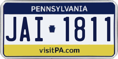 PA license plate JAI1811