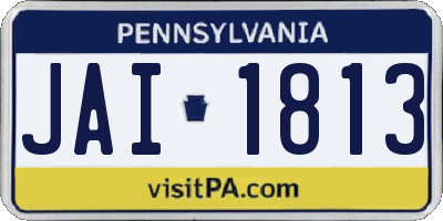 PA license plate JAI1813