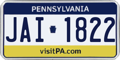 PA license plate JAI1822