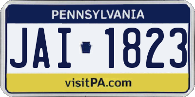 PA license plate JAI1823