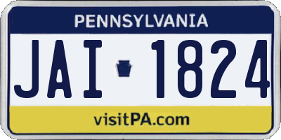 PA license plate JAI1824