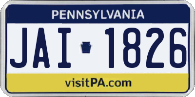 PA license plate JAI1826