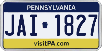 PA license plate JAI1827