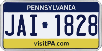 PA license plate JAI1828
