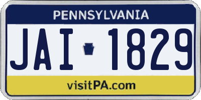 PA license plate JAI1829