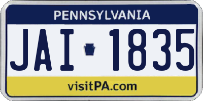 PA license plate JAI1835