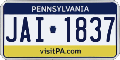 PA license plate JAI1837