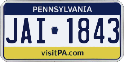 PA license plate JAI1843
