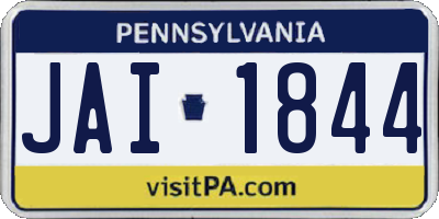 PA license plate JAI1844