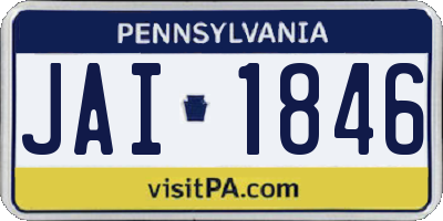 PA license plate JAI1846