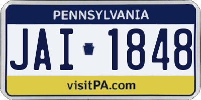 PA license plate JAI1848