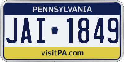 PA license plate JAI1849