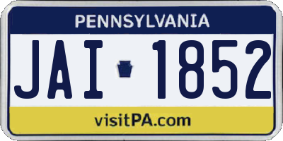 PA license plate JAI1852