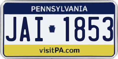 PA license plate JAI1853