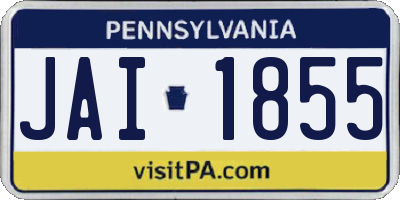 PA license plate JAI1855