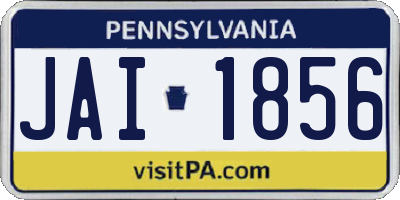 PA license plate JAI1856