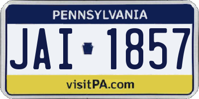 PA license plate JAI1857