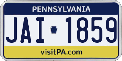 PA license plate JAI1859