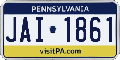 PA license plate JAI1861
