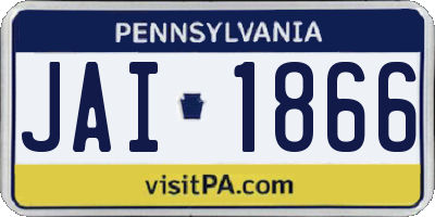 PA license plate JAI1866