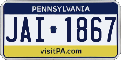 PA license plate JAI1867
