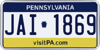 PA license plate JAI1869