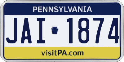 PA license plate JAI1874