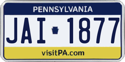 PA license plate JAI1877