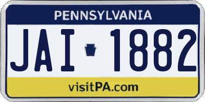 PA license plate JAI1882