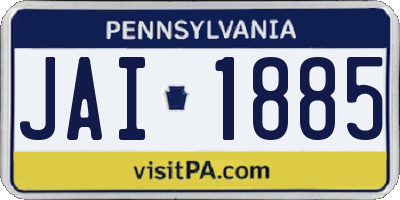 PA license plate JAI1885