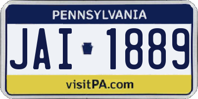 PA license plate JAI1889