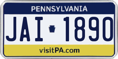 PA license plate JAI1890
