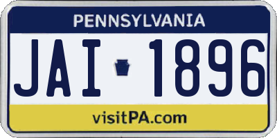 PA license plate JAI1896