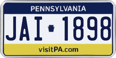 PA license plate JAI1898
