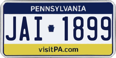 PA license plate JAI1899