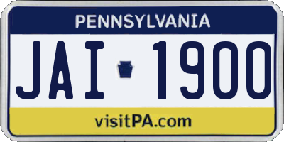 PA license plate JAI1900