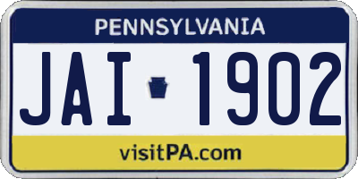 PA license plate JAI1902