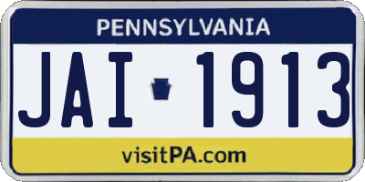 PA license plate JAI1913