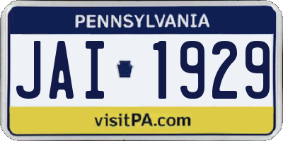 PA license plate JAI1929