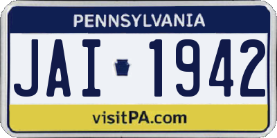 PA license plate JAI1942