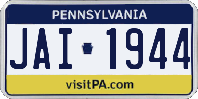 PA license plate JAI1944