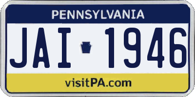 PA license plate JAI1946