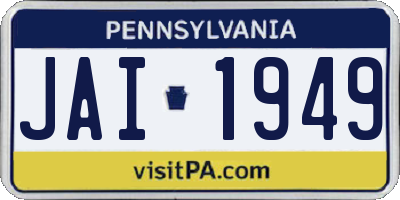 PA license plate JAI1949