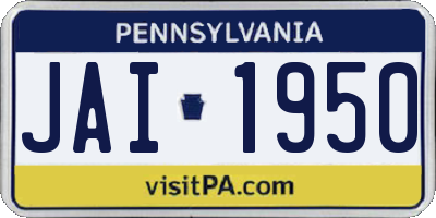 PA license plate JAI1950