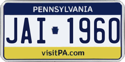 PA license plate JAI1960