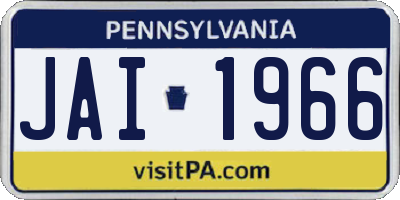 PA license plate JAI1966