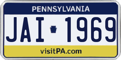 PA license plate JAI1969