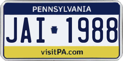 PA license plate JAI1988